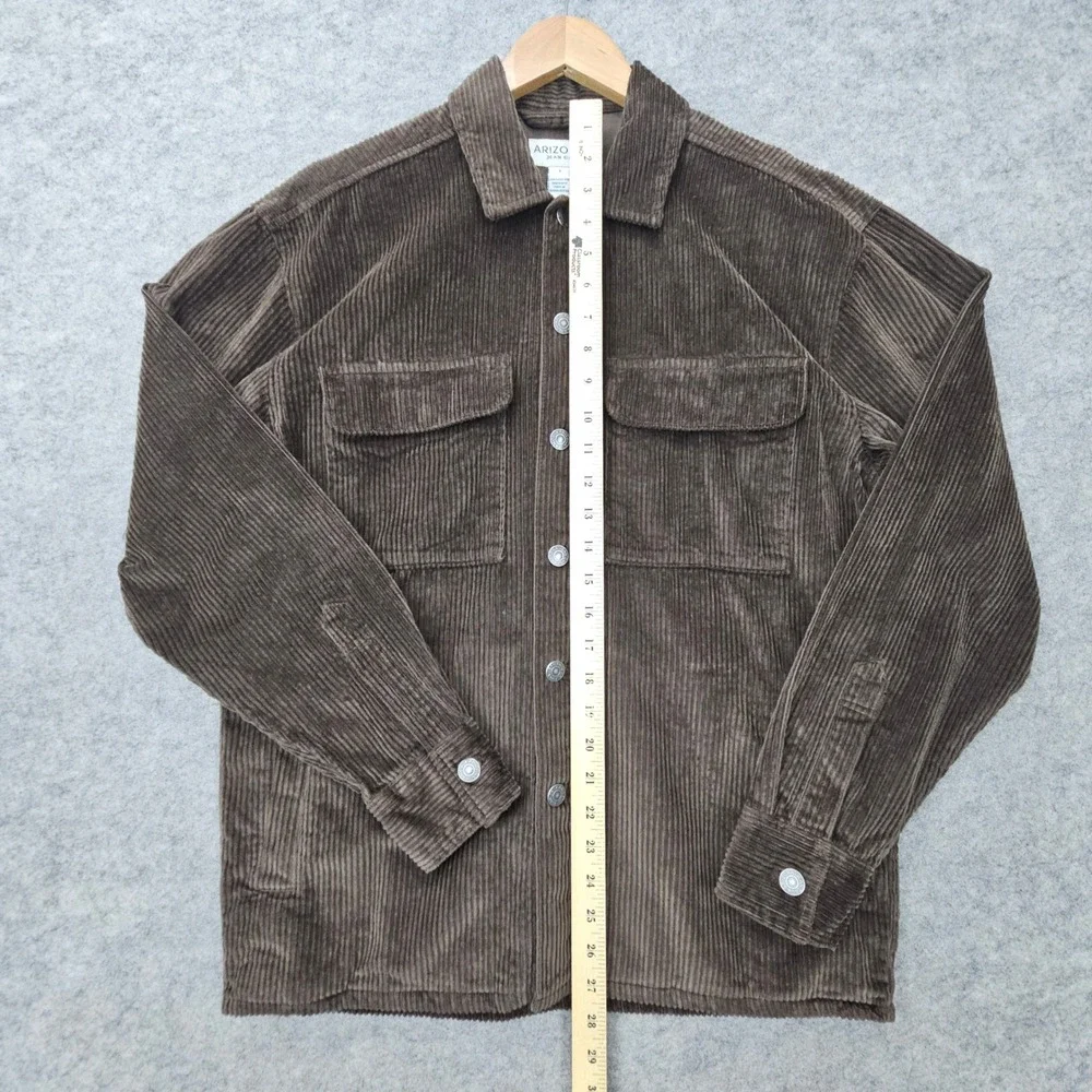 NEW Arizona Jean Co Corduroy Shirt Jacket Young Men's Small Brown Mountain Trail